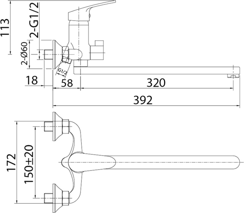 Смеситель Milardo Simp SIMSB02M10 универсальный - 2