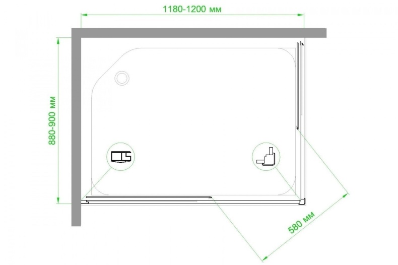 Душевой уголок Royal Bath HPD 120x90 профиль белый стекло матовое RB9120HPD-C - 3
