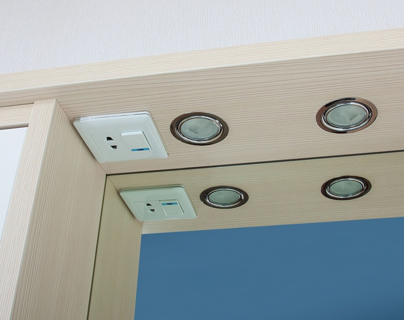 Зеркало-шкаф Бриклаер Бали 62 светлая лиственница, белый глянец, L 4627125411991 - 2