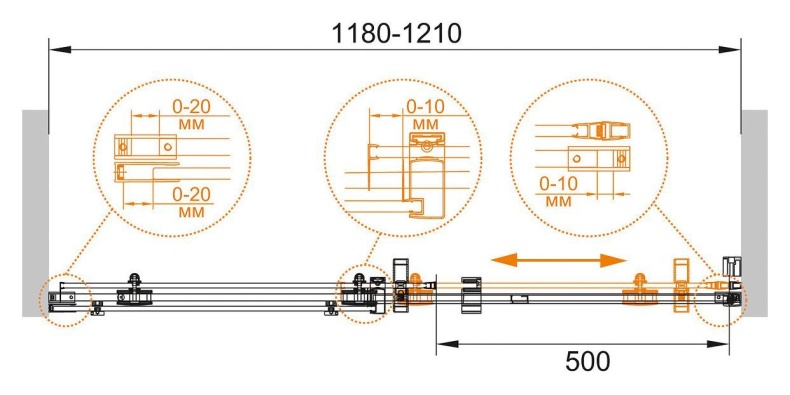 Душевая дверь в нишу Cezares Stylus O M BF1 120 C Cr STYLUS-O-M-BF-1-120-C-Cr - 6