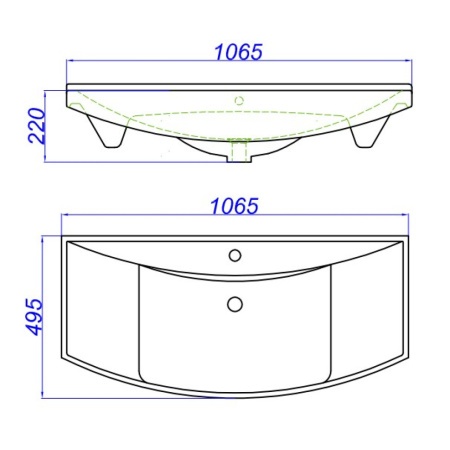 Тумба с раковиной Misty Лувр 105 серая глянцевая УТ000014320 - 3