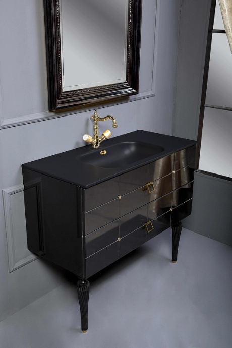 Тумба под раковину Armadi Art Vallessi Avangarde Piazza 80 черный - золото 841-080-BG - 5