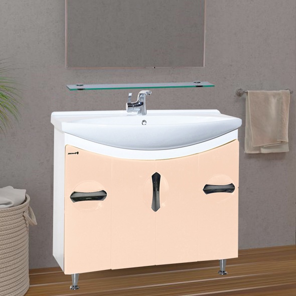 Тумба с раковиной Bellezza Лагуна 105 бежевая - 0