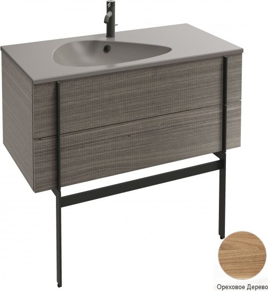 EB3032-E16 тумба под раковину NOUVELLE VAGUE 2 ящика /100/(ореховое дерево) - 0