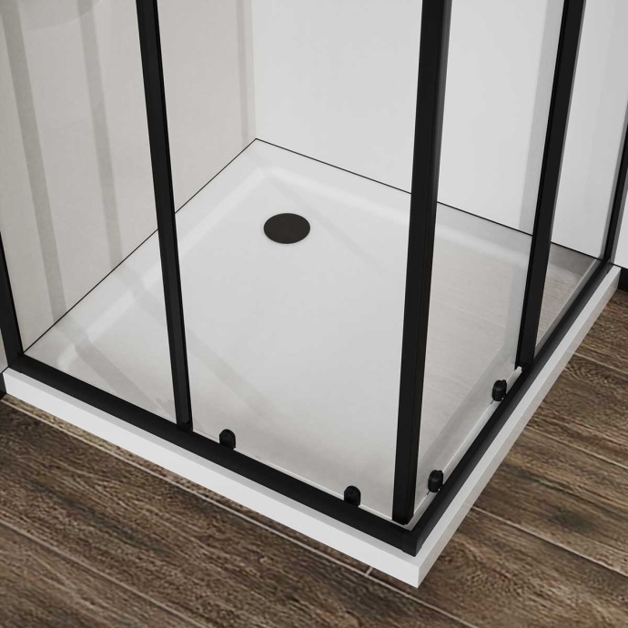 Душевой уголок Vincea City 100х80 профиль черный стекло прозрачное VSS-5CT8010CLB - 2