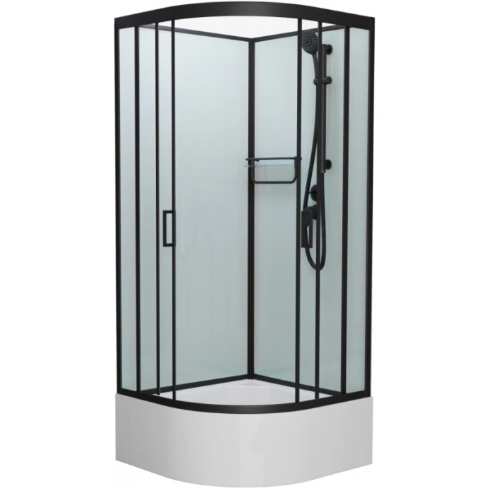Душевая кабина Frank 100х100 черная стекло прозрачное 150009 - 0