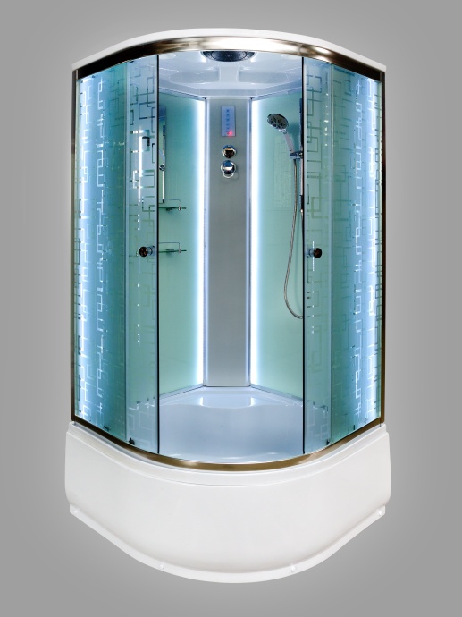 Душевая кабина DETO EM4590LED с высоким поддоном, с сиденьем - 0