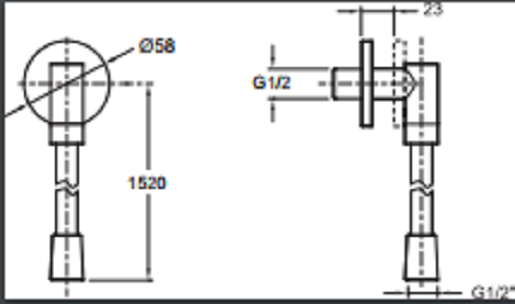 Шланговое подключение Jacob Delafon E10683-CP с душевым шлангом - 1