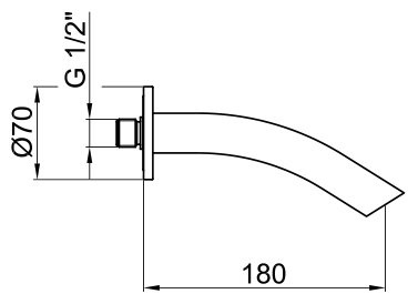Излив для ванны Webert Aria 18 см  AC0869015 - 1