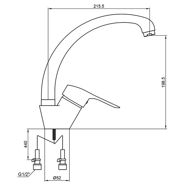 Смеситель Kaiser City 21044 для кухонной мойки - 1
