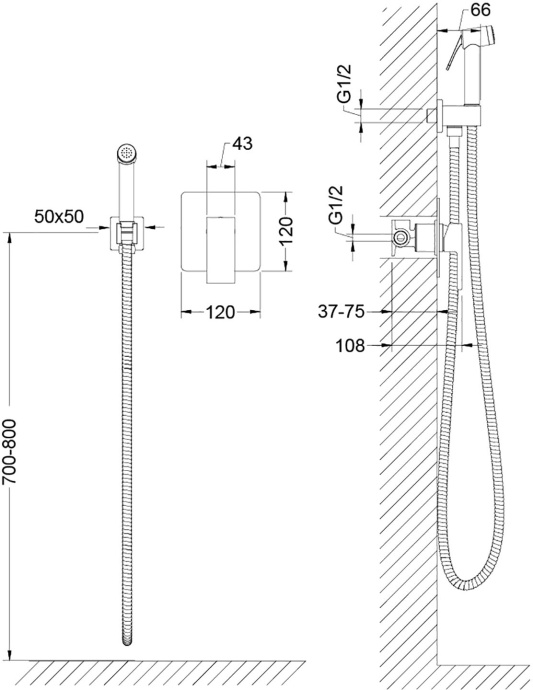 Гигиенический душ Timo Selene 2089/17SM золото, со смесителем - 1