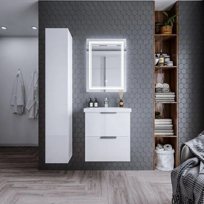 Шкаф-пенал для ванной Бриклаер Хелена 30х180 белый  4627125416378 - 3