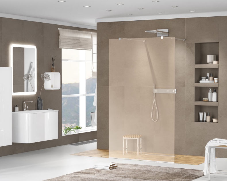 Душевая перегородка Cezares Liberta-L-2-100-BR-Cr - 1