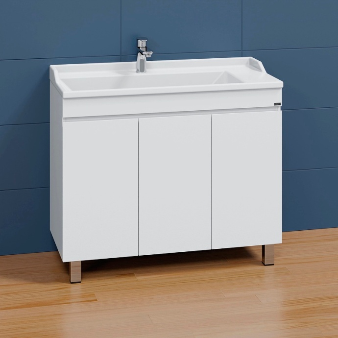 Тумба с раковиной напольная Санта Марс 100 белый - 0