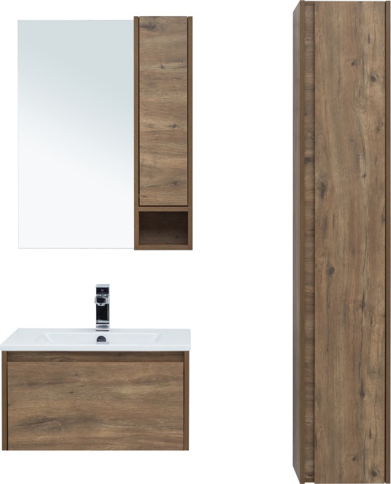 Мебель для ванной STWORKI Карлстад 60 дуб рустикальный, в стиле лофт, под дерево, подвесная (гарнитур, комплект) 418873 - 5