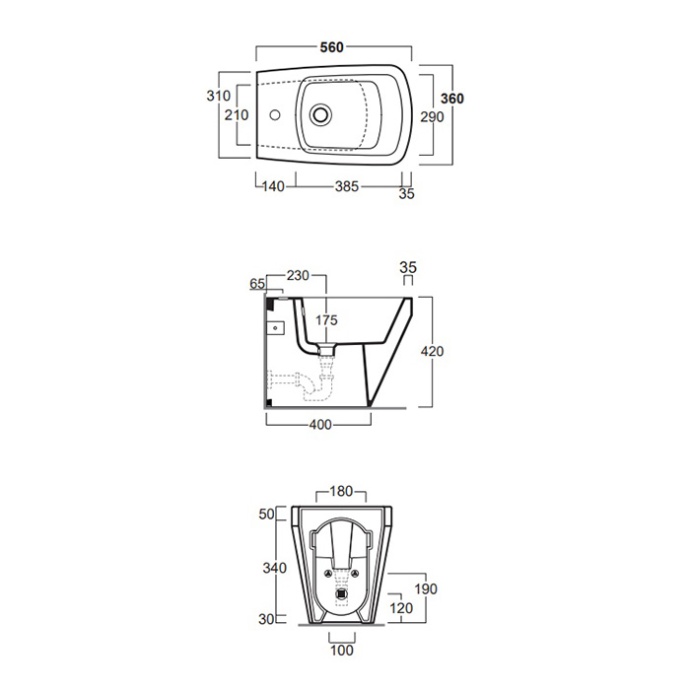 SIMAS Комплект скрытых крепежей к стене для напольных унитаза/биде F91 - 1