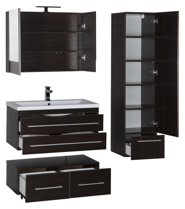 Зеркало-шкаф Aquanet Нота 90 камерино венге 159110 - 19