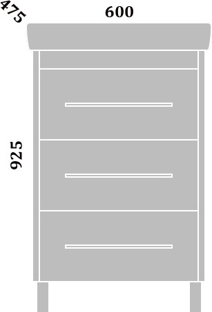 Тумба с раковиной Sanflor Ларго 60 вяз швейцарский, белая - 3