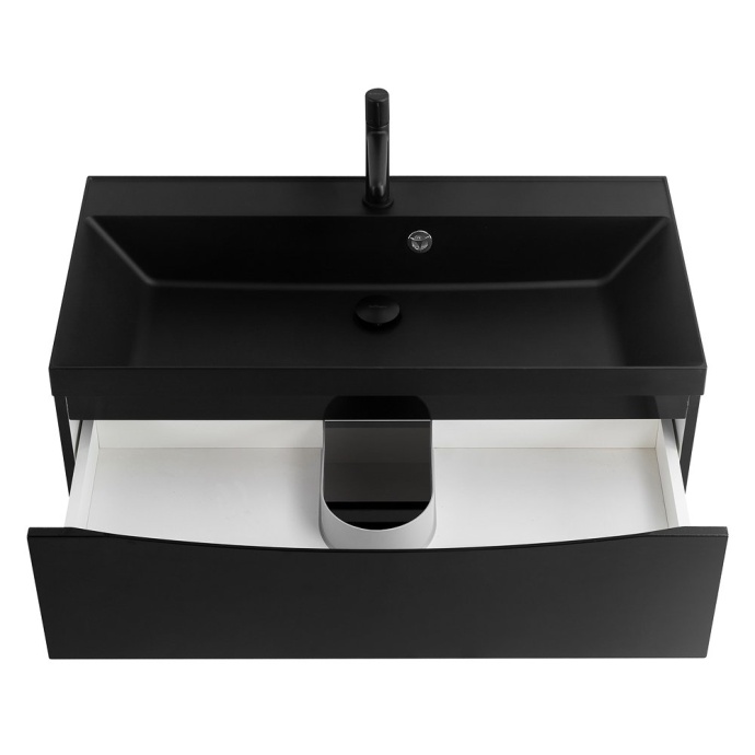 Тумба с раковиной BelBagno Marino 90 черный - 4
