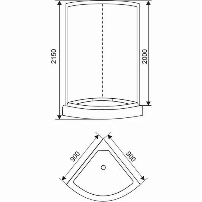 Душевая кабина Style Ecostyle 90х90 хром стекло тонированное ES-312 G WP - 2