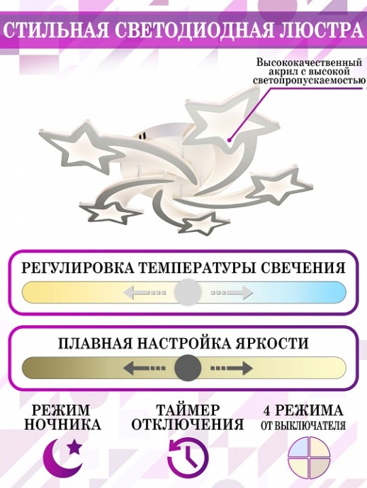 Потолочная люстра Natali Kovaltseva Smart home LED LAMPS 81213 - 3