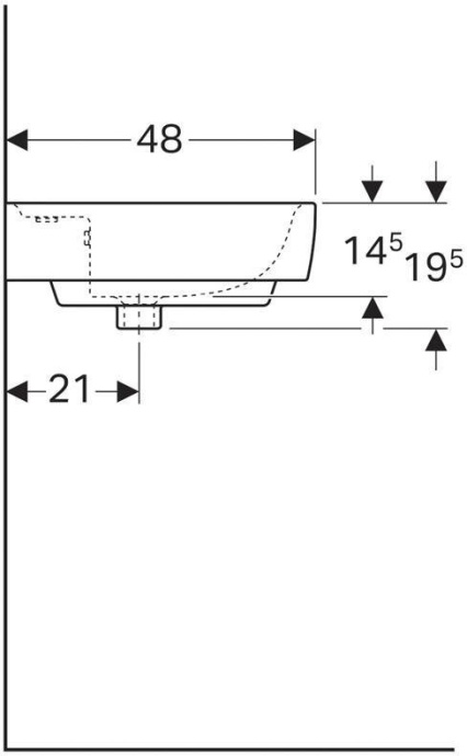 122185000 Renova Nr.1 Plan Раковина мебельная, с отв., с переливом 850x480 мм - 2