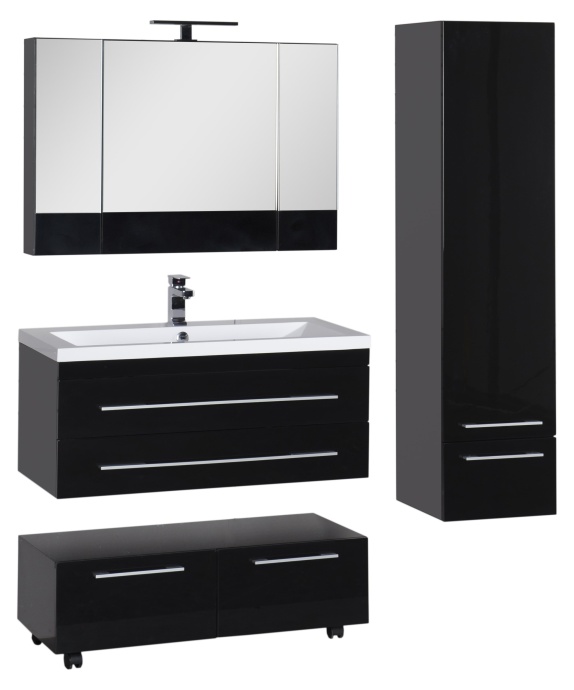 Тумба Aquanet Нота 100 подкатная, черная 170734 - 14