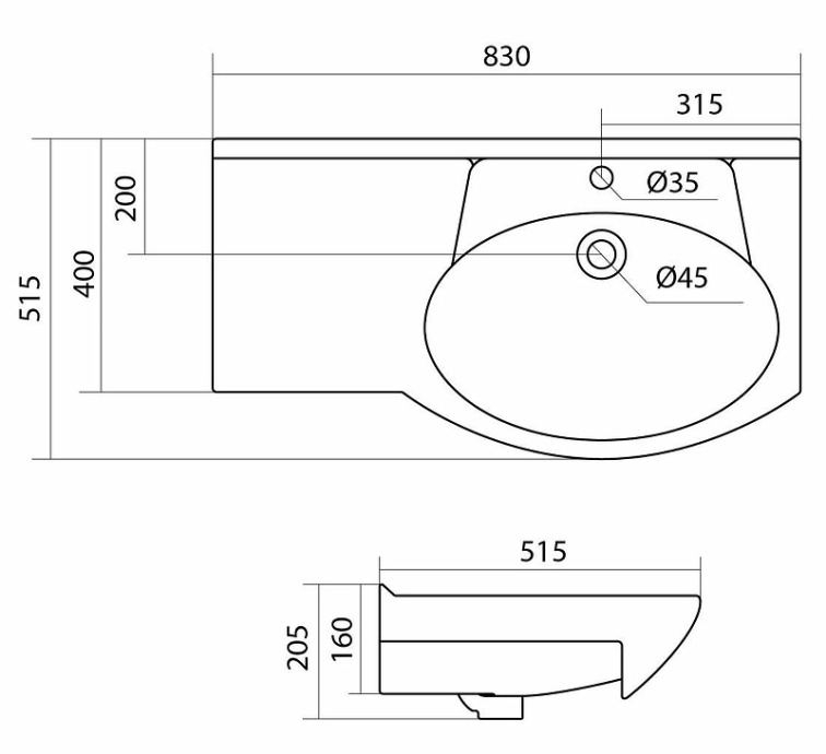 Раковина мебельная Style Line Коралл 82 R белый ЛС-00000164 - 6