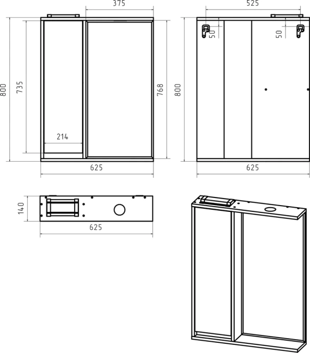 Зеркало Brevita Balaton 65 L, белое  BAL-04065-01-Л - 4