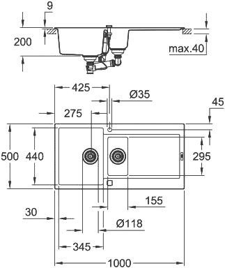Мойка кухонная Grohe K500 31646AP0 - 4