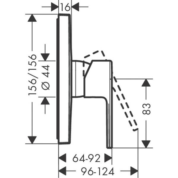 Смеситель для душа Hansgrohe Vernis Shape черный матовый 71668670 - 1