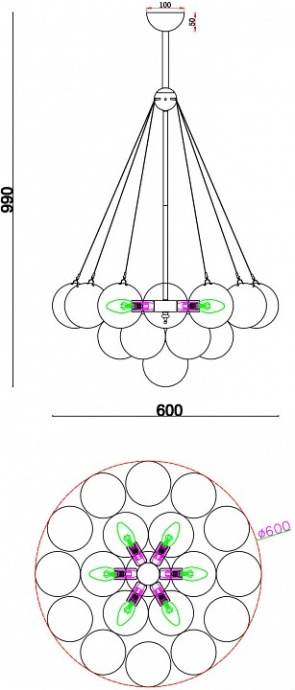 Подвесная люстра Freya Fiesta FR5231PL-06BS - 3