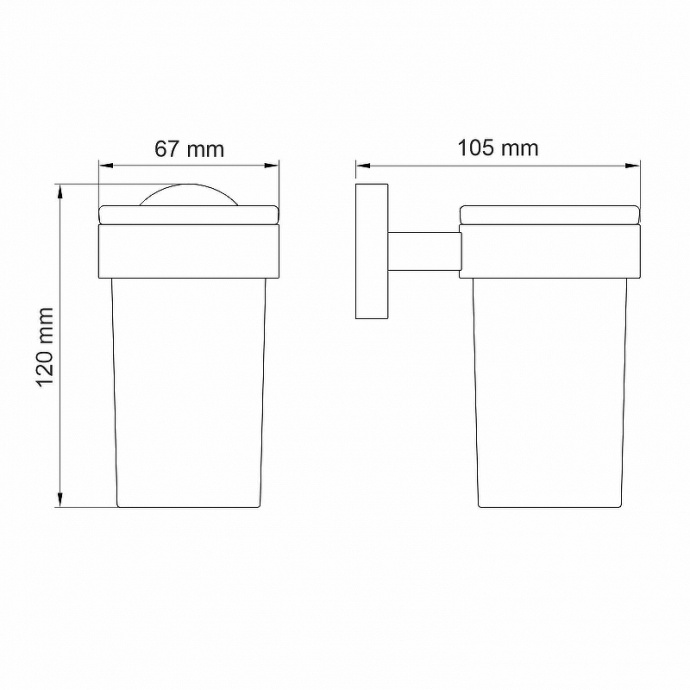 Стакан для зубных щеток WasserKRAFT Asphe розовое золото K-77728 - 2