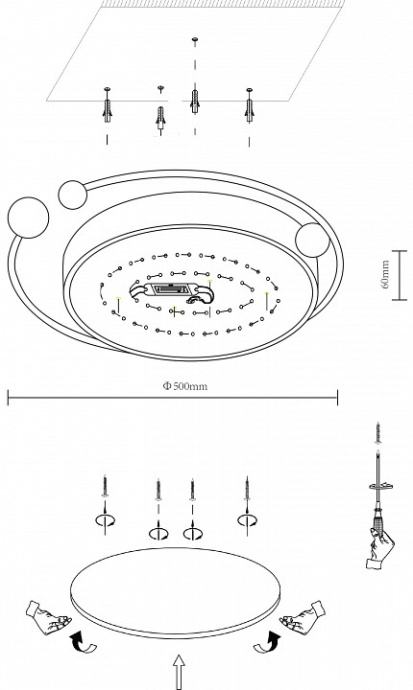 Потолочный светодиодный светильник Velante 435-307-02 - 1