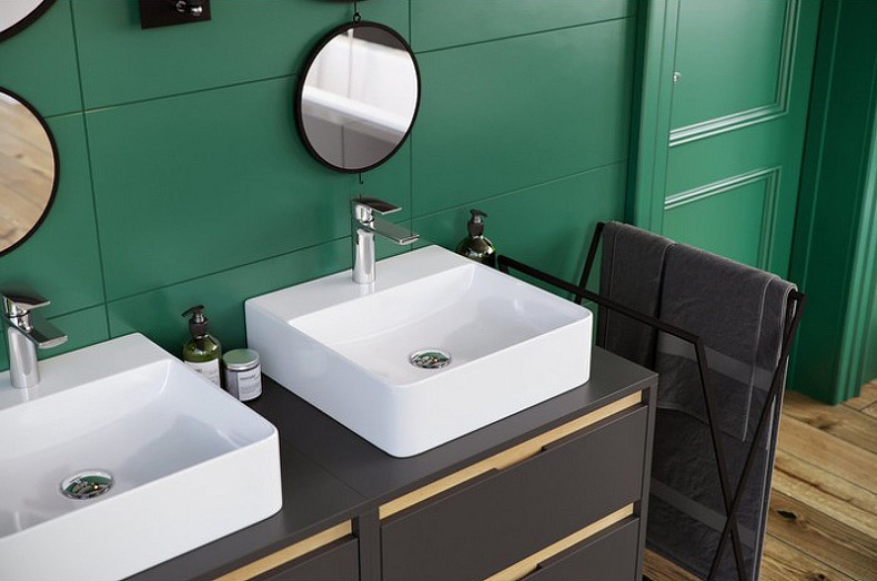 Тумба под накладную раковину Excellent Tuto 60 серый - светлое дерево  MLEX.0104.600.GRBL - 1