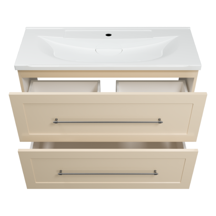 Тумба под раковину напольная Misty Марта 100 бежевая матовая П-Мрт09100-0312Я - 1