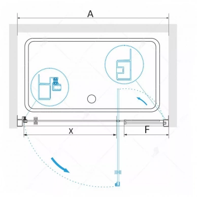 Душевая дверь RGW Passage 70х185 черная стекло прозрачное 41080207-14 - 2