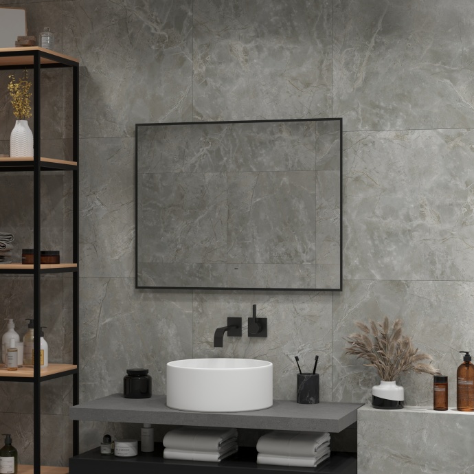 Зеркало DIWO Элиста 80 черное, с подсветкой ЗЛП1734 - 5