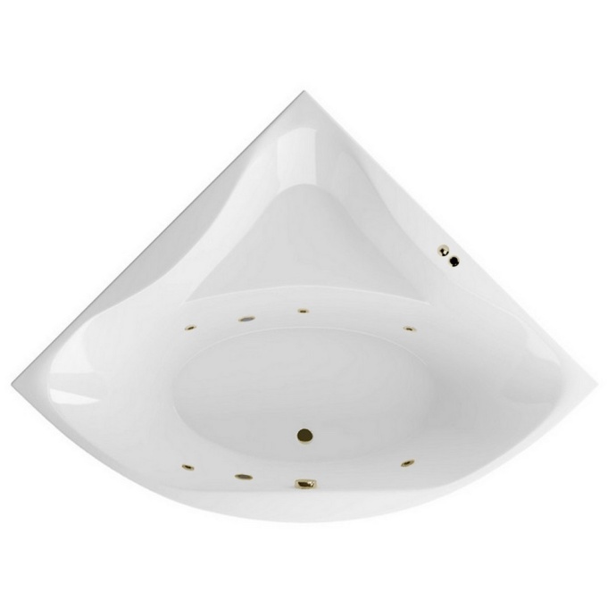 Ванна акриловая Excellent Glamour Soft 150х150 с гидромассажем белый - бронза WAEX.GLA15.SOFT.BR - 0