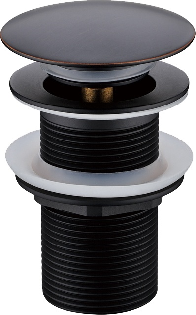 Донный клапан для раковины Boheme 612-B/2 с переливом, чёрный - 0