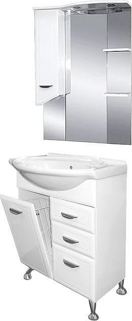 Тумба для комплекта Misty Дрея 65 2 ящика, с бельевой корзиной Э-Дре01065-01К2Я - 3