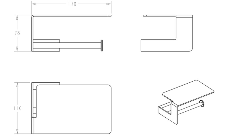 Держатель для туалетной бумаги Boheme Q черный 10941-SGM - 1