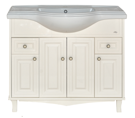 Тумба с раковиной Misty Шармель 105 бежевая глянцевая УТ000001878 - 0