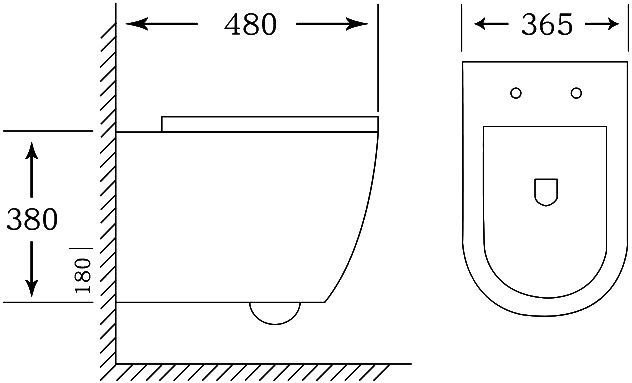 Унитаз подвесной SantiLine SL-5005 безободковый, с микролифтом - 1