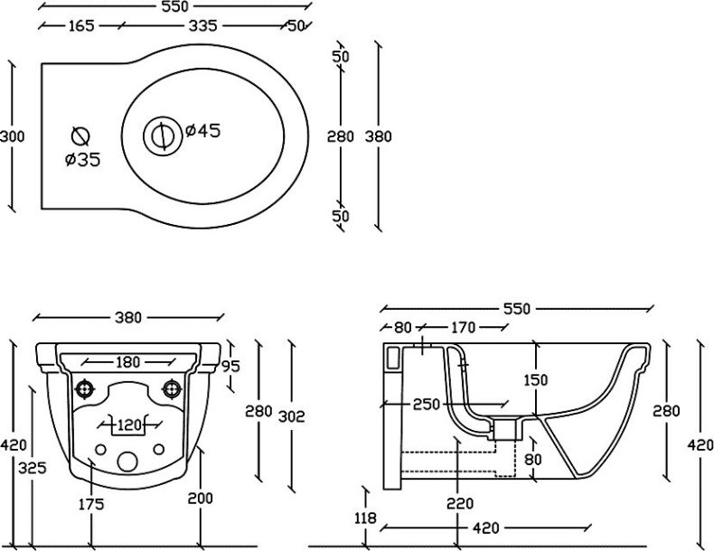 Биде подвесное Galassia Ethos 8440M 8440М - 4