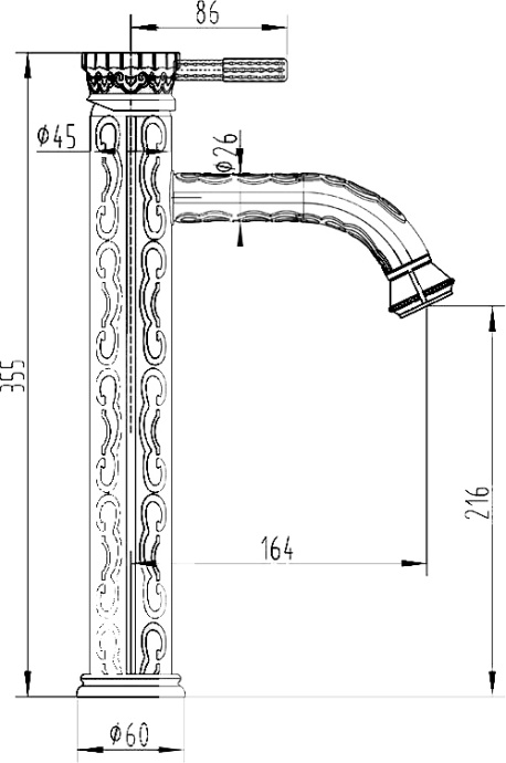 Смеситель Zorg Antic A 121U-BR для раковины - 1