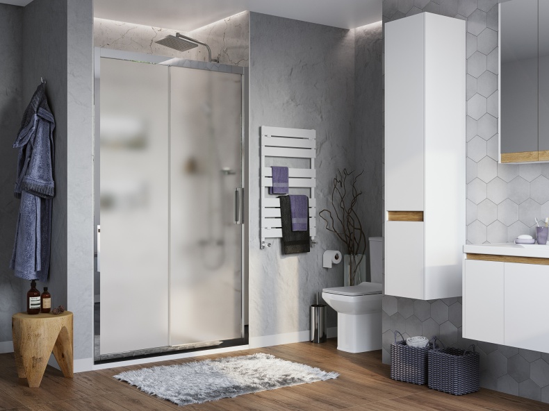 Душевая дверь в нишу STWORKI Стокгольм DE019D2140200 140 см профиль хром глянец, стекло матовое 3GW236TTKK000 - 2