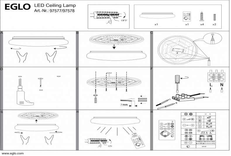 Накладной светильник Eglo ПРОМО Sileras 97578 - 1
