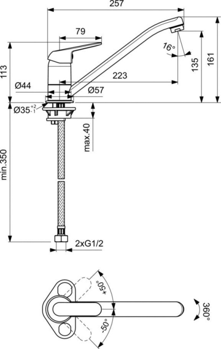 Смеситель для кухонной мойки Vidima Fine хром  BA389AA - 1