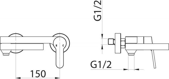 Смеситель для ванны BelBagno Delta сатин  DEL-BLVM-IN - 1